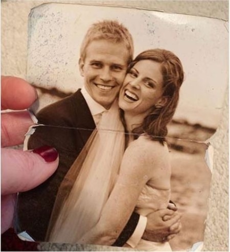 Sarah Rafferty and Santtu Seppala in an old wedding picture posted by Sarah